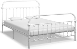 vidaXL - Bedframe - metaal - wit - 160x200 - cm
