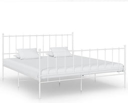 vidaXL - Bedframe - metaal - wit - 160x200 - cm