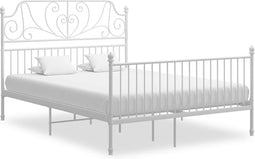 vidaXL - Bedframe - metaal - wit - 160x200 - cm
