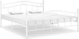 vidaXL - Bedframe - metaal - wit - 160x200 - cm