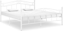 vidaXL - Bedframe - metaal - wit - 180x200 - cm