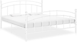 vidaXL - Bedframe - metaal - wit - 180x200 - cm