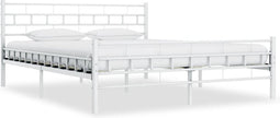vidaXL - Bedframe - metaal - wit - 180x200 - cm