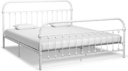 vidaXL - Bedframe - metaal - wit - 180x200 - cm