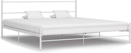vidaXL - Bedframe - metaal - wit - 180x200 - cm