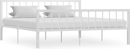 vidaXL - Bedframe - metaal - wit - 180x200 - cm
