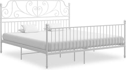 vidaXL - Bedframe - metaal - wit - 180x200 - cm