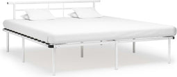 vidaXL - Bedframe - metaal - wit - 180x200 - cm