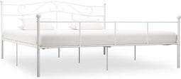 vidaXL - Bedframe - metaal - wit - 180x200 - cm