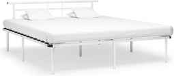 vidaXL - Bedframe - metaal - wit - 200x200 - cm