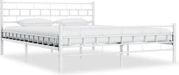 vidaXL - Bedframe - metaal - wit - 200x200 - cm