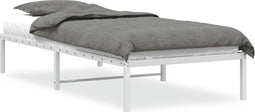 vidaXL - Bedframe - metaal - wit - 90x190 - cm