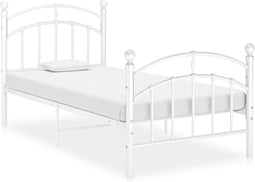 vidaXL - Bedframe - metaal - wit - 90x200 - cm