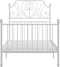 vidaXL - Bedframe - metaal - wit - 90x200 - cm
