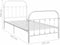 vidaXL - Bedframe - metaal - wit - 90x200 - cm