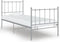 vidaXL - Bedframe - metaal - wit - 90x200 - cm