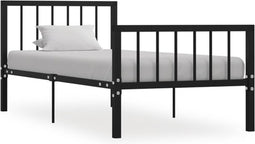 vidaXL - Bedframe - metaal - zwart - 100x200 - cm