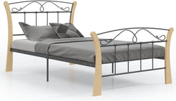 vidaXL - Bedframe - metaal - zwart - 100x200 - cm