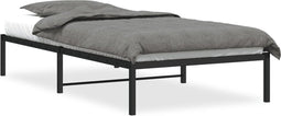 vidaXL - Bedframe - metaal - zwart - 107x203 - cm