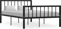 vidaXL - Bedframe - metaal - zwart - 120x200 - cm