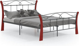 vidaXL - Bedframe - metaal - zwart - 120x200 - cm