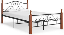 vidaXL - Bedframe - metaal - zwart - 120x200 - cm