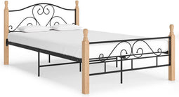 vidaXL - Bedframe - metaal - zwart - 120x200 - cm