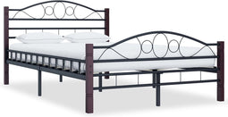 vidaXL - Bedframe - metaal - zwart - 120x200 - cm