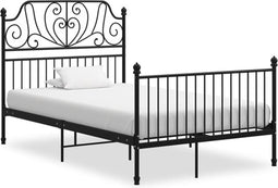 vidaXL - Bedframe - metaal - zwart - 120x200 - cm