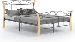 vidaXL - Bedframe - metaal - zwart - 120x200 - cm