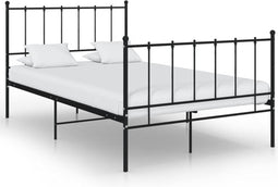 vidaXL - Bedframe - metaal - zwart - 120x200 - cm