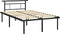 vidaXL - Bedframe - metaal - zwart - 120x200 - cm