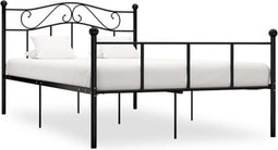 vidaXL - Bedframe - metaal - zwart - 140x200 - cm