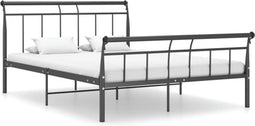 vidaXL - Bedframe - metaal - zwart - 140x200 - cm