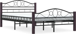 vidaXL - Bedframe - metaal - zwart - 140x200 - cm
