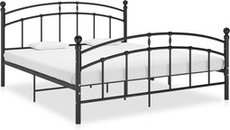 vidaXL - Bedframe - metaal - zwart - 140x200 - cm