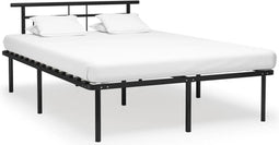 vidaXL - Bedframe - metaal - zwart - 140x200 - cm