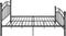 vidaXL - Bedframe - metaal - zwart - 140x200 - cm
