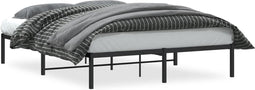 vidaXL - Bedframe - metaal - zwart - 150x200 - cm