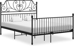 vidaXL - Bedframe - metaal - zwart - 160x200 - cm