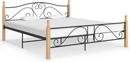 vidaXL - Bedframe - metaal - zwart - 180x200 - cm