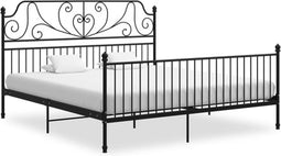 vidaXL - Bedframe - metaal - zwart - 180x200 - cm