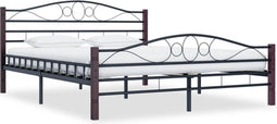 vidaXL - Bedframe - metaal - zwart - 200x200 - cm