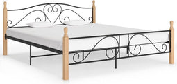 vidaXL - Bedframe - metaal - zwart - 200x200 - cm