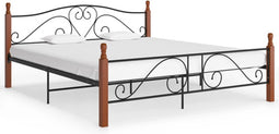 vidaXL - Bedframe - metaal - zwart - 200x200 - cm