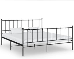 vidaXL - Bedframe - metaal - zwart - 200x200 - cm