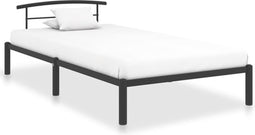 vidaXL - Bedframe - metaal - zwart - 90x200 - cm
