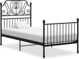 vidaXL - Bedframe - metaal - zwart - 90x200 - cm