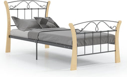 vidaXL - Bedframe - metaal - zwart - 90x200 - cm