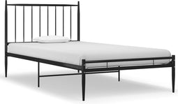 vidaXL - Bedframe - metaal - zwart - 90x200 - cm